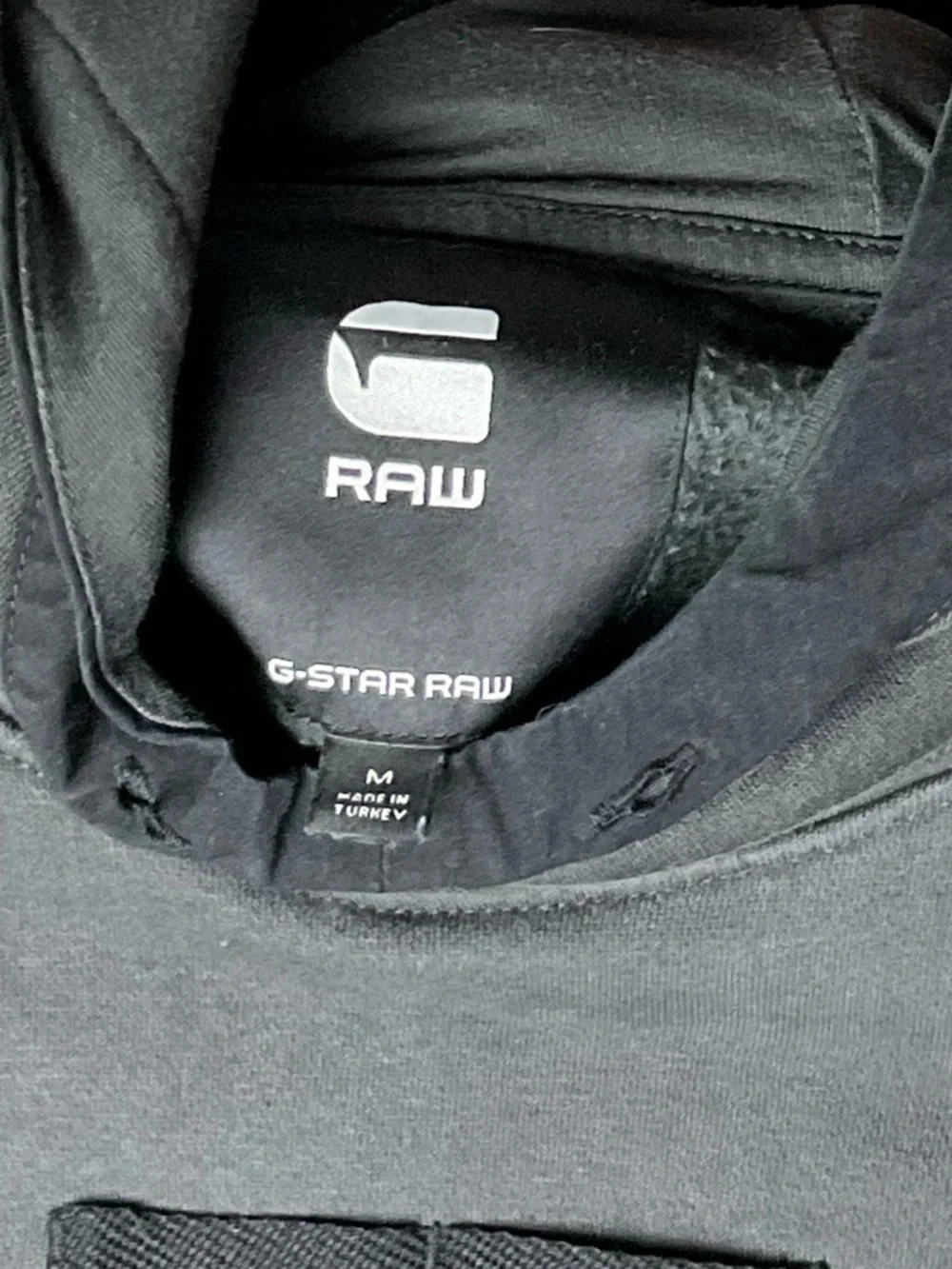 G-Star Two-Tone Charcoal & Black Mix Graphic Hoodie Cyberpunk Streetwear Rare M